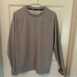 Women’s large Nike dri fit gray long sleeve shirt (unlined) like new